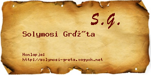 Solymosi Gréta névjegykártya